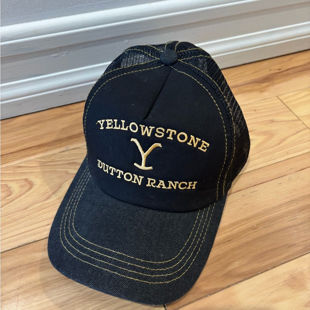 Yellowstone Dutton Ranch Black and Gold Trucker Hat